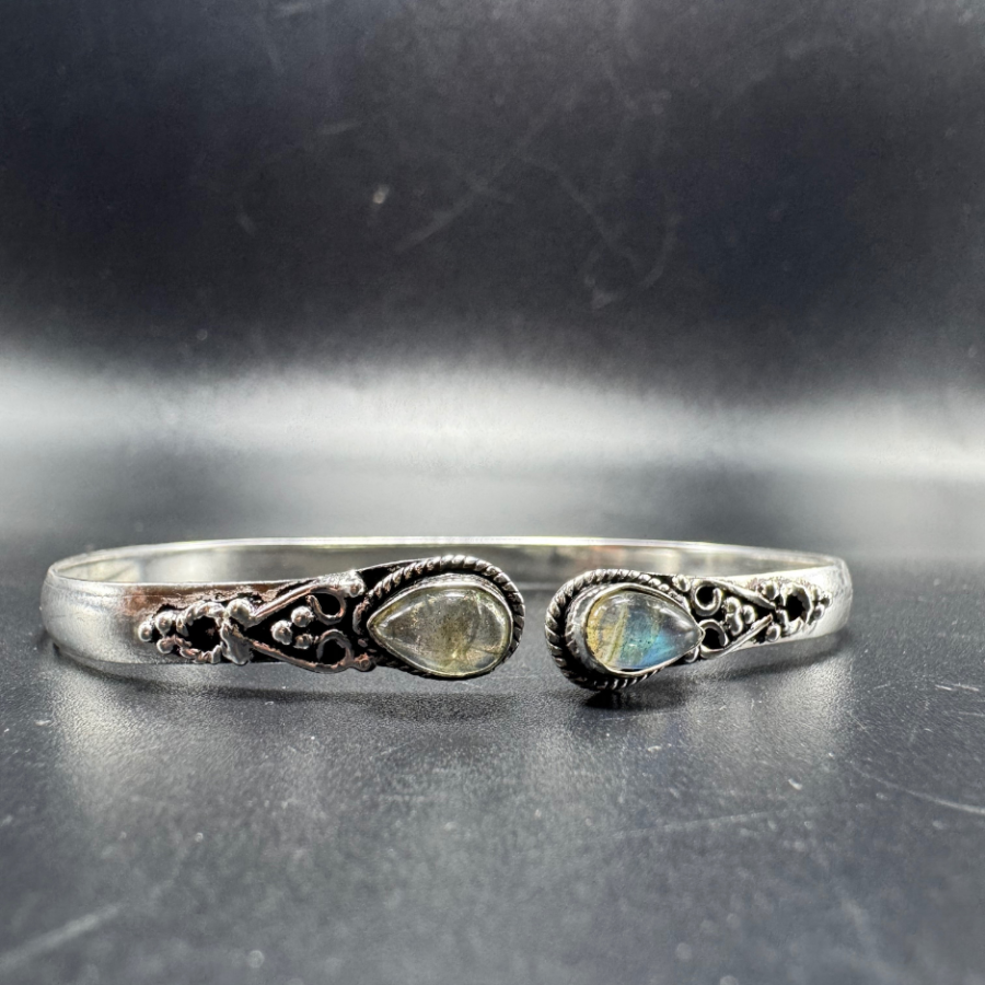 Bracelet indien argenté labradorite
