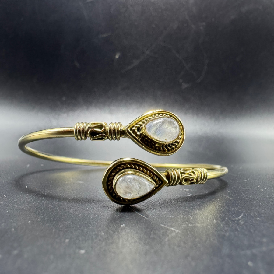 Bracelet indien doré pierre de lune