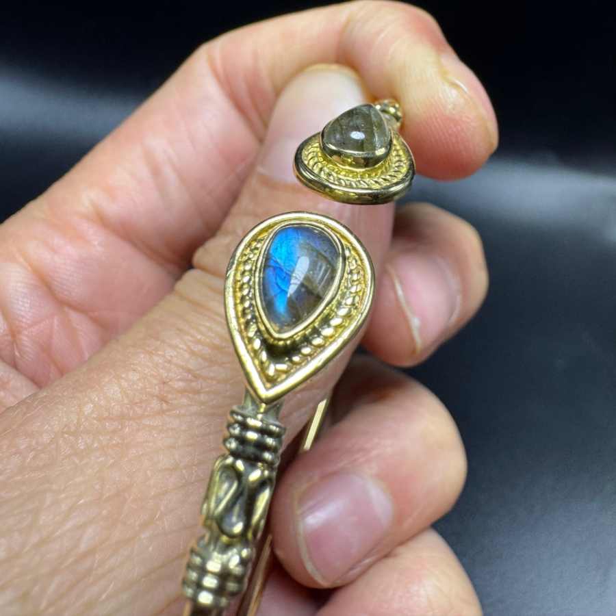 Bracelet indien doré labradorite