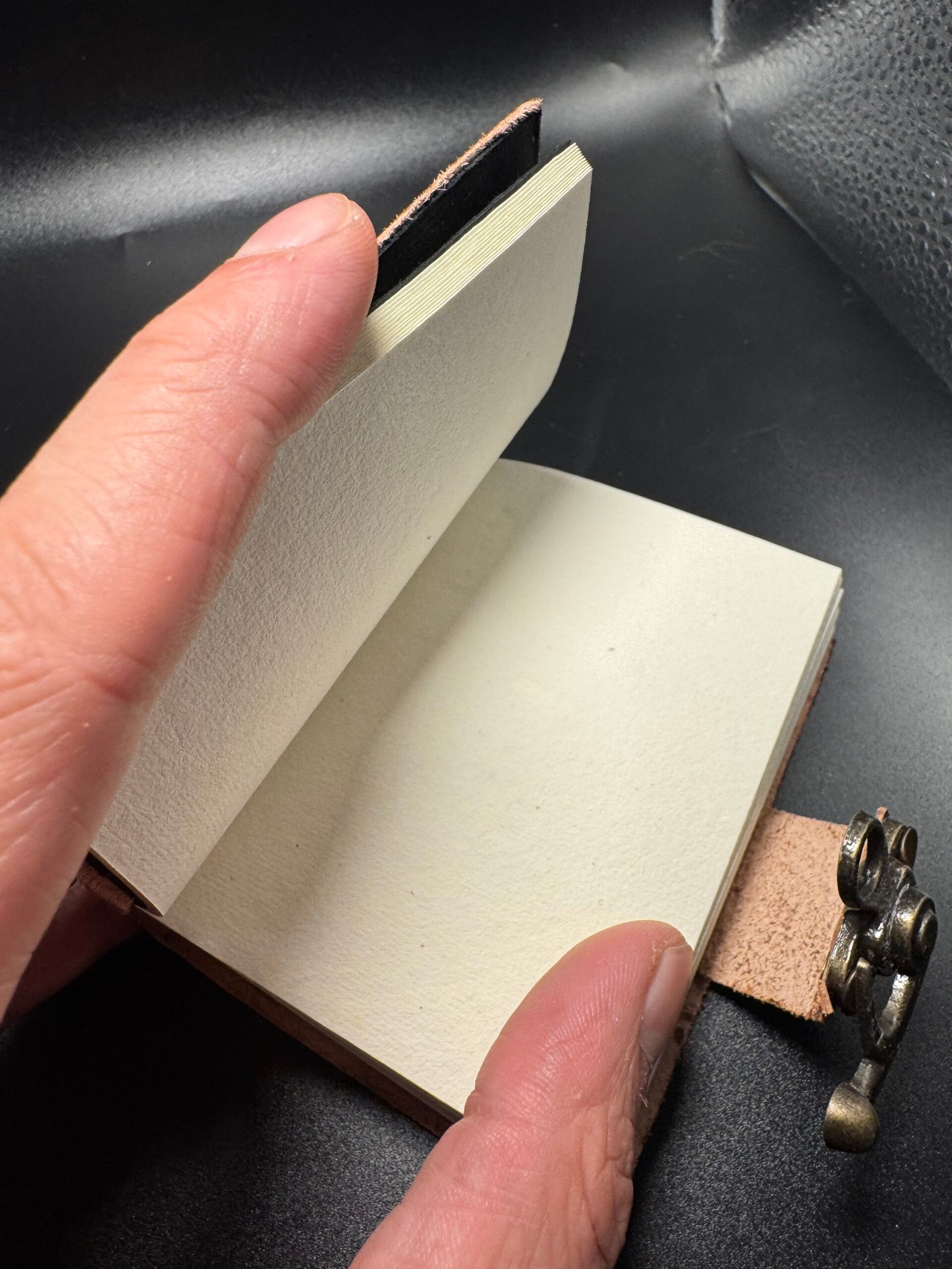 Carnet en cuir motif dragons avec fermoir