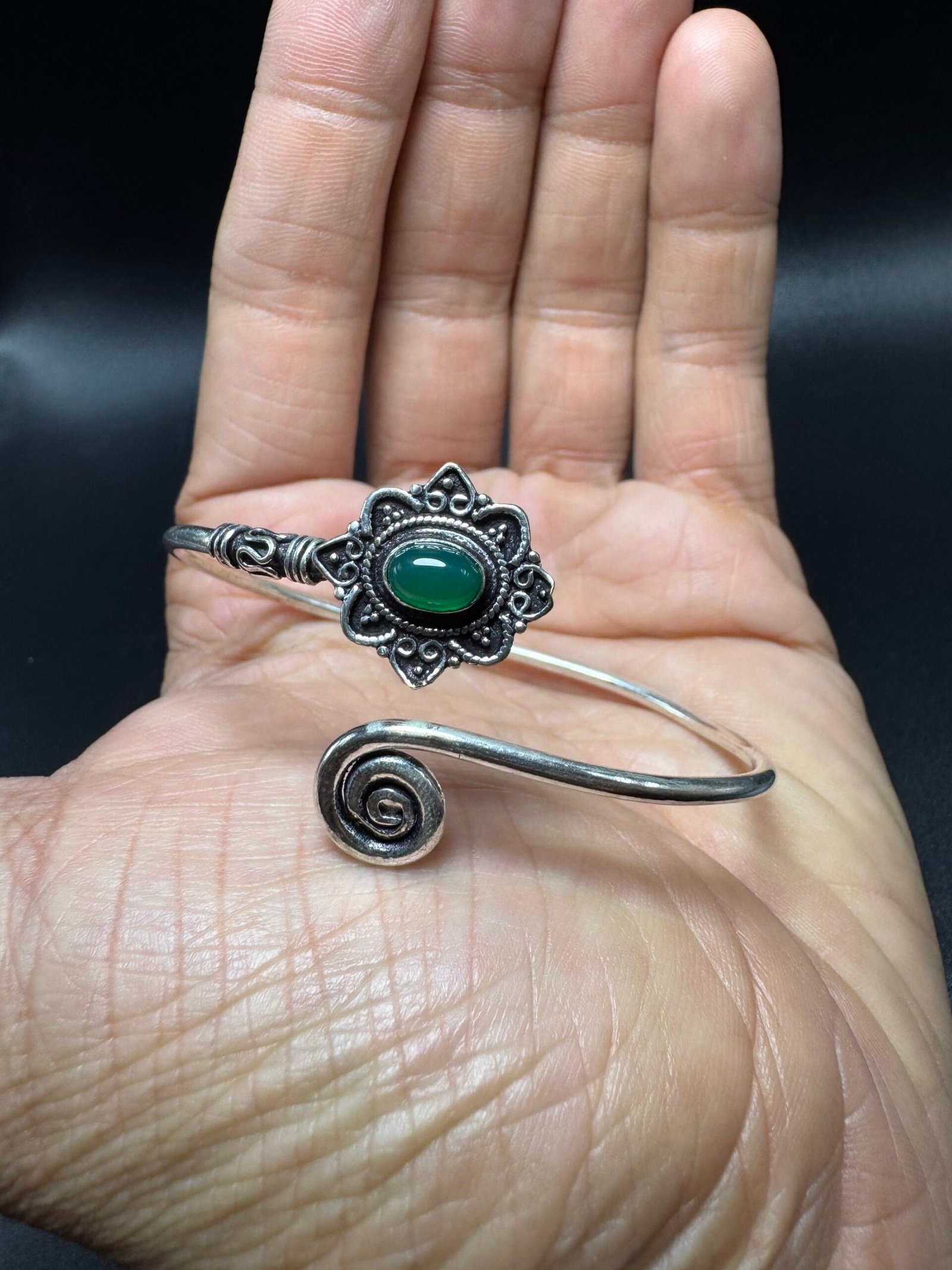 Bracelet bohème onyx vert